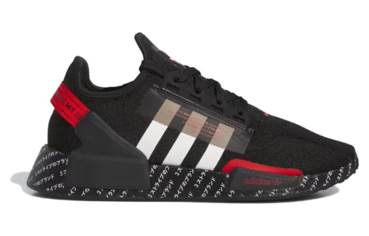 Кроссовки Adidas Originals NMD_R1 V2 Ткань Устойчивая к истиранию Низкий верх Повседневная обувь Мужская Основной черный - изображение 2