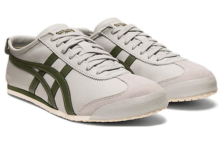 Кроссовки Onitsuka Tiger MEXICO 66 Противоскользящая Низкая Повседневная Обувь Унисекс Белый Зеленый - изображение 3