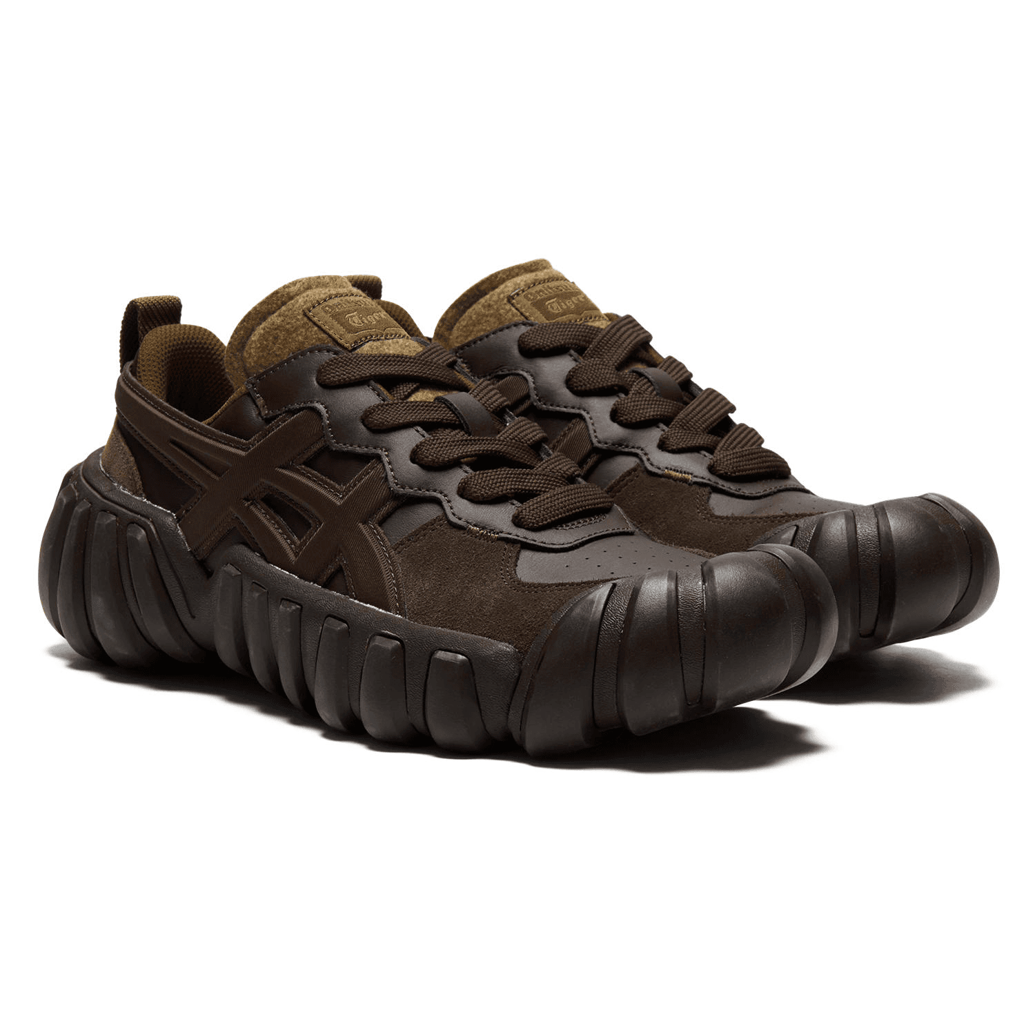 Кроссовки Onitsuka Tiger Dentigre LS Удобная противоскользящая низкая повседневная обувь унисекс коричневого цвета - изображение 3