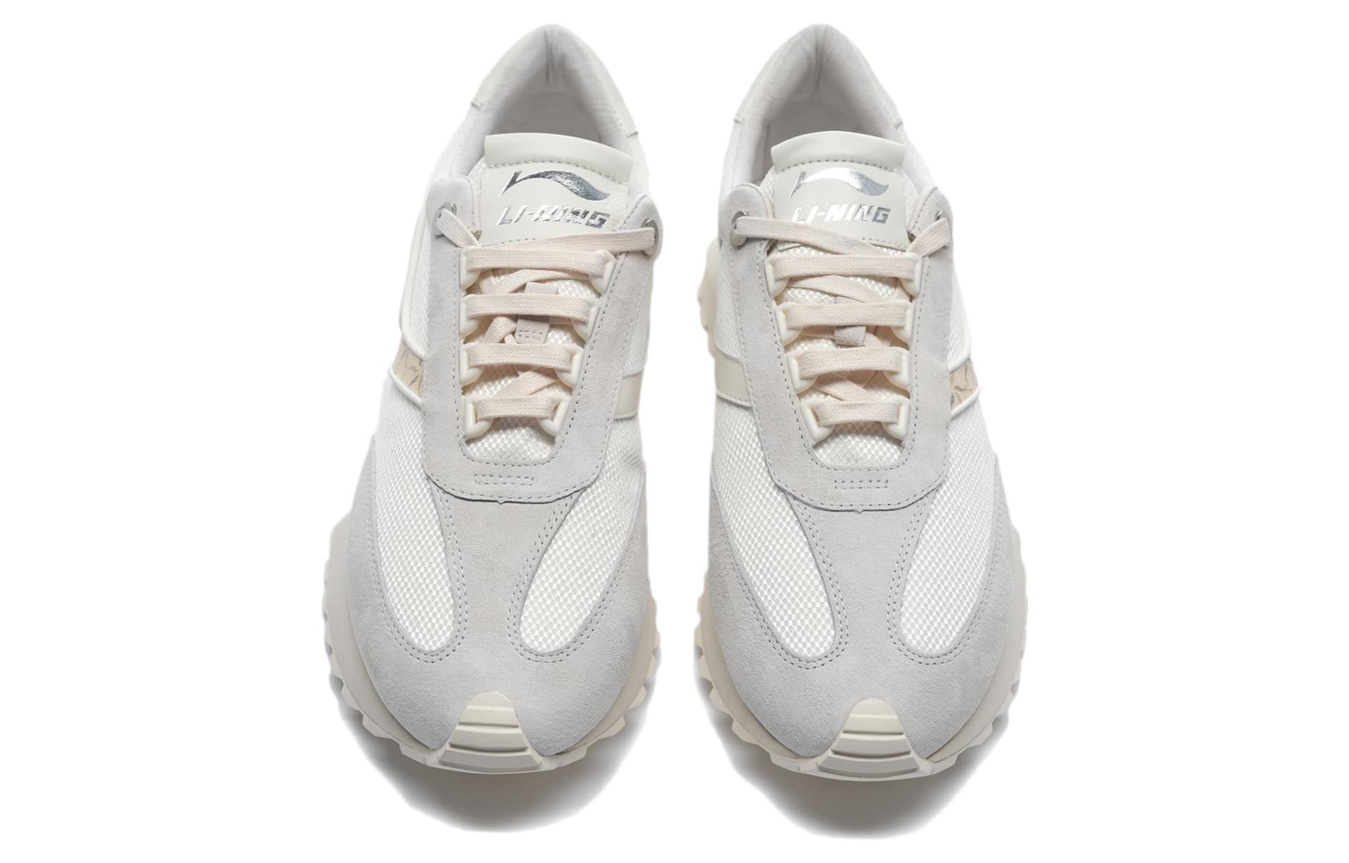 Кроссовки LI-NING 1990 Zhenrong Comfortable Versatile Shock-Absorbing Wear-Resistant Лоу-топы Беговые кроссовки Мужской Экрю - изображение 3
