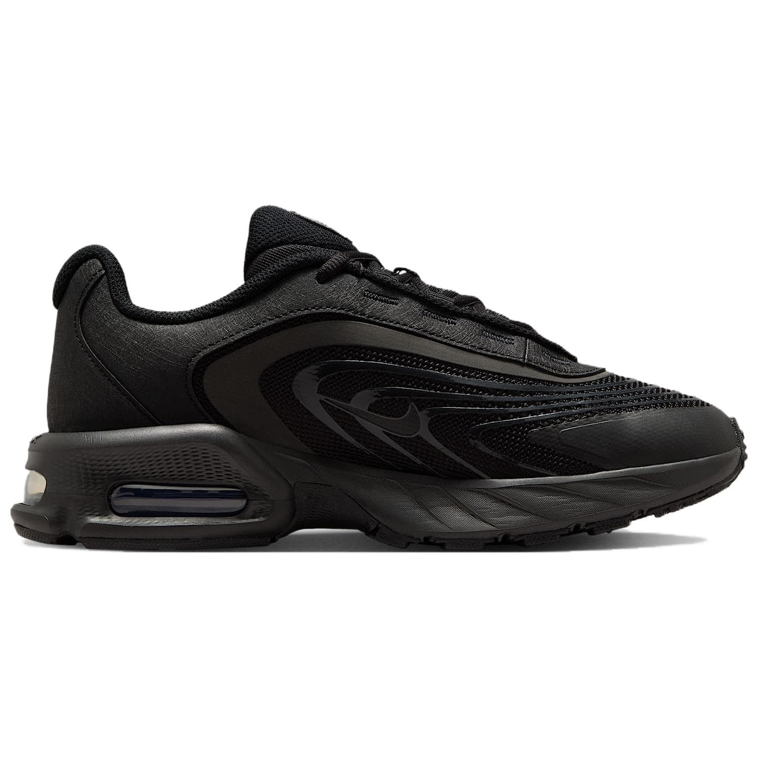 Кроссовки Nike Air Max Пламя Синтетическая кожа Устойчивая к истиранию Низкий верх Повседневная обувь Женская Черная - изображение 2