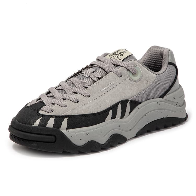 Кроссовки 361° Dinosaur Shoes противоскользящие устойчивые к истиранию низкий верх повседневная обувь мужская серый черный - изображение 2