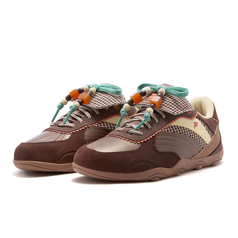 Кроссовки FILA FUSION FLORA Текстиль Синтетическая кожа Низкий топ Повседневная обувь Женская Каменно-коричневый - изображение 3