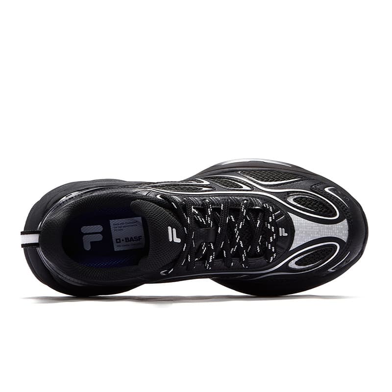 Кроссовки FILA FUSION BUZZARD II Meteorite Shoes 2 Low Топ Повседневная обувь Женские Черно-серебро - изображение 3