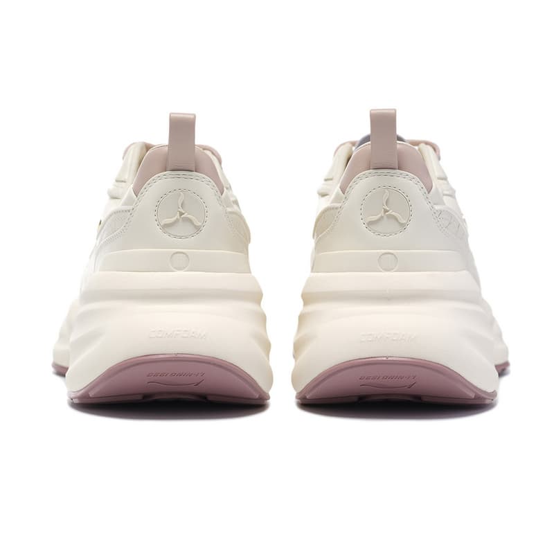 Кроссовки LI-NING 1990 Classic Series Легкие туфли с высокой амортизацией для повседневной носки Женские Экрю/коричневый - изображение 4