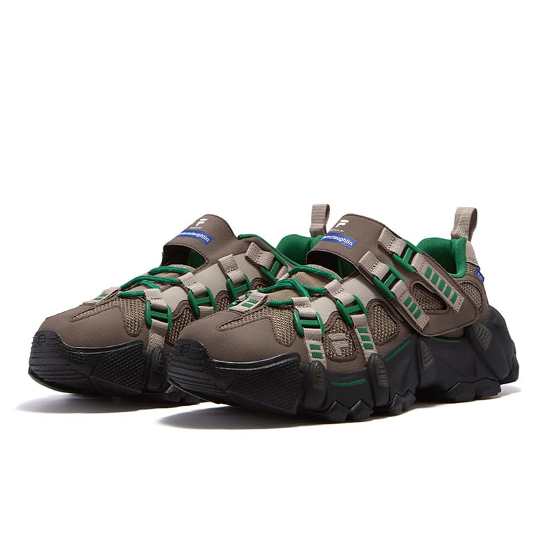 Кроссовки FILA FUSION EXOCET Mountains Shoes NICOLENM Коллаборация Edition Низкий Топ Повседневная обувь Мужская Нефтяной Серый - изображение 3
