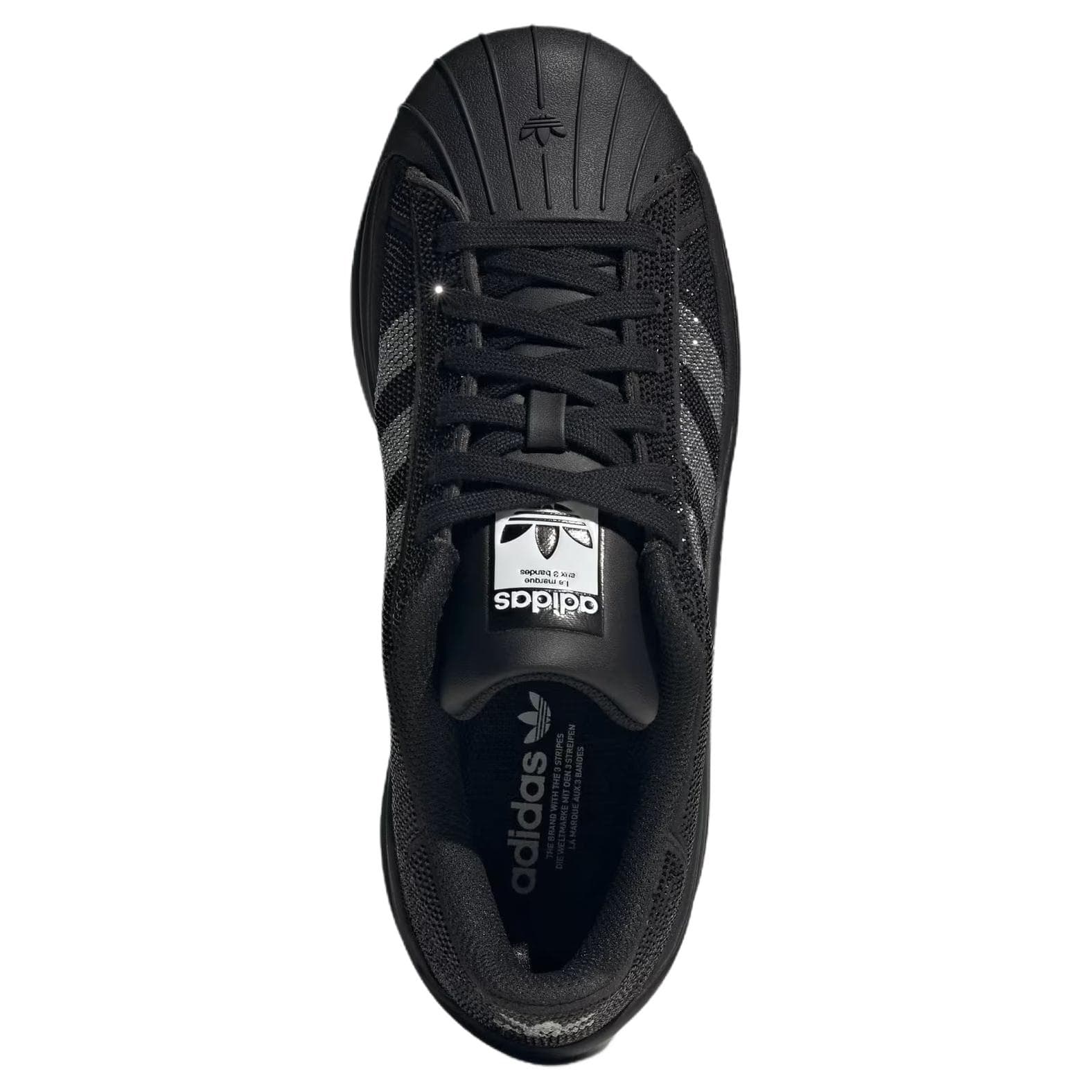 Кроссовки Adidas Originals Superstar Bold Текстиль Резина Low Топ Повседневная Обувь Женская Черная - изображение 4