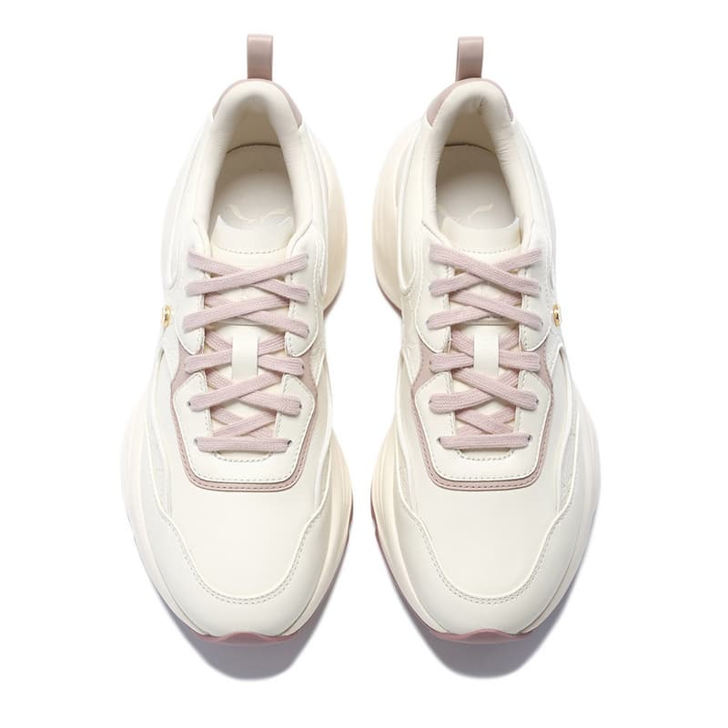 Кроссовки LI-NING 1990 Classic Series Легкие туфли с высокой амортизацией для повседневной носки Женские Экрю/коричневый - изображение 3