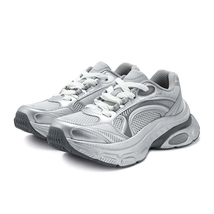 Кроссовки 361° Heart Shoes противоскользящие устойчивые к истиранию низкий топ повседневная обувь для женщин серебряный серый - изображение 3