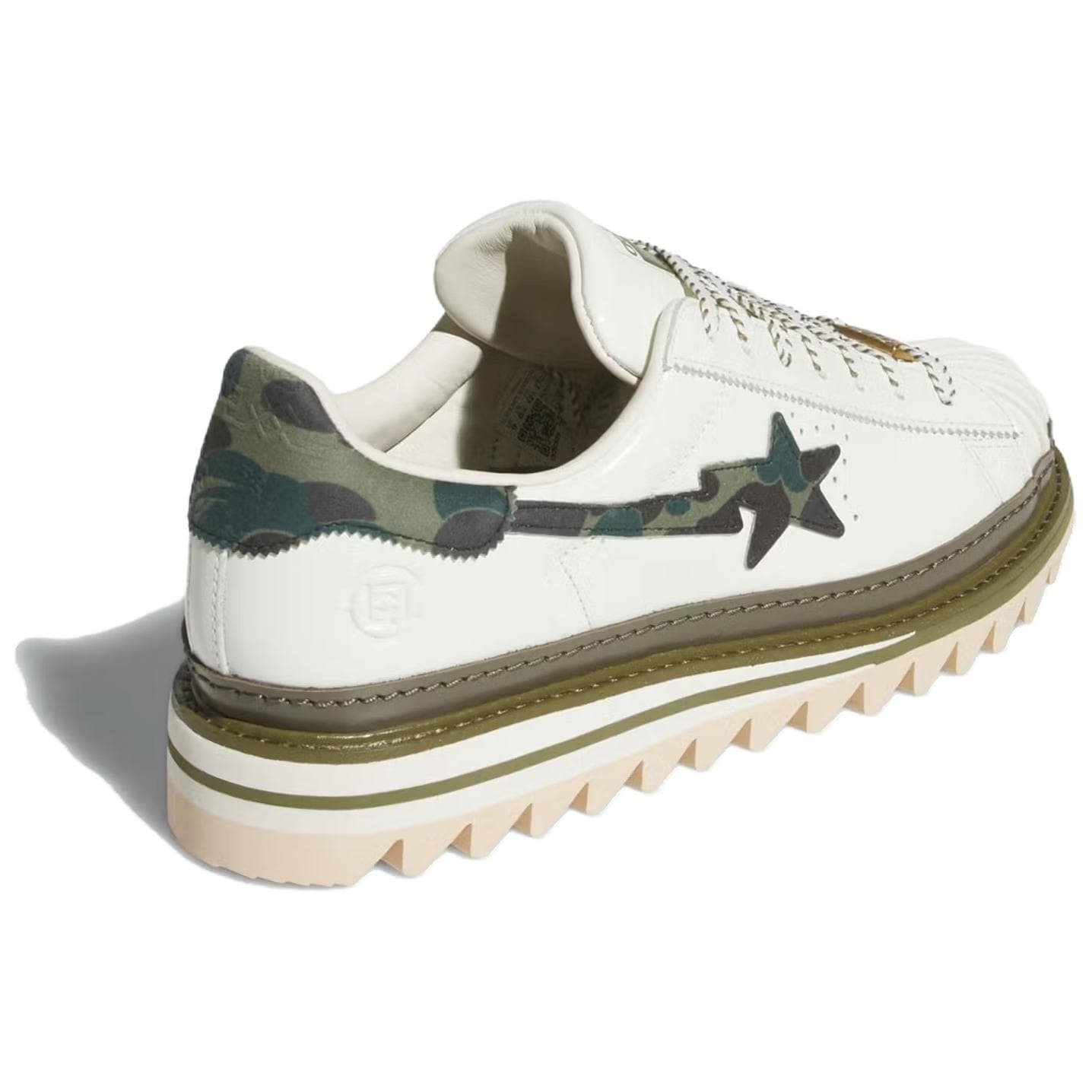 Кроссовки Adidas Originals X CLOT X BAPE Superstar Low Повседневная обувь Унисекс Белая - изображение 5