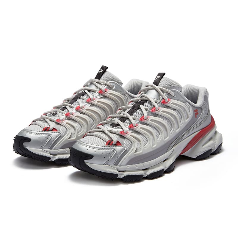 Кроссовки FILA FUSION BRACKET Starship Shoes Starship Устойчивый к истиранию Низкий Топ Повседневная обувь Мужская Серый Красный - изображение 3