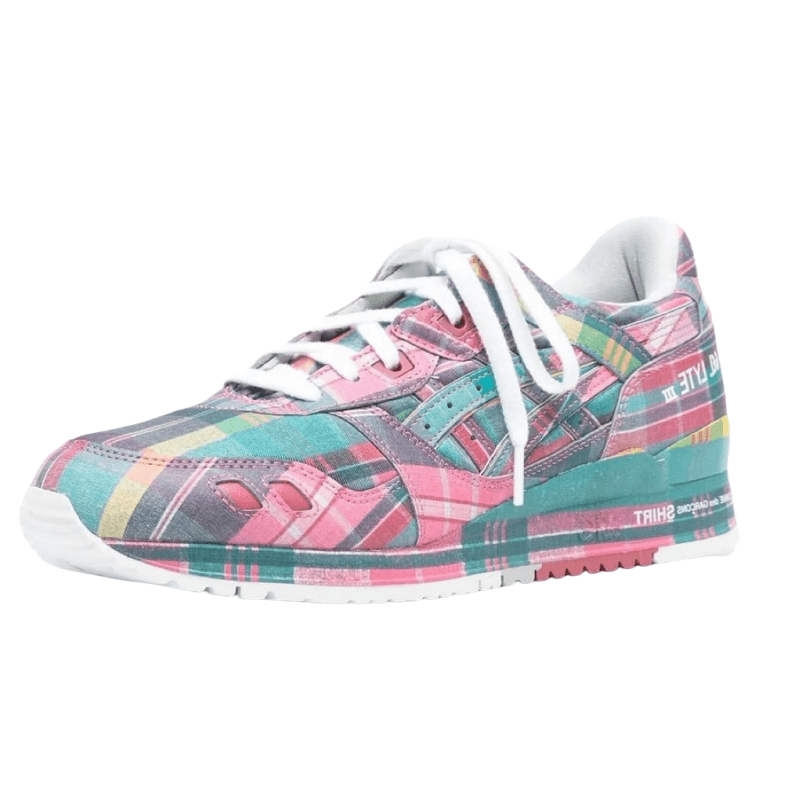 Кроссовки Asics x Comme des Garçons SHIRT Gel Lyte 3 Устойчивый к истиранию Низкий Топ Повседневная обувь Унисекс Зеленый Розовый - изображение 2