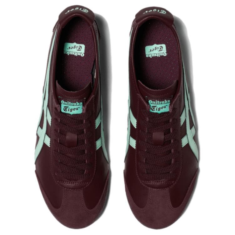 Кроссовки Onitsuka Tiger MEXICO 66 Амортизация Устойчивость к истиранию Низкий верх Повседневная обувь Унисекс Темно-красный Синий - изображение 2