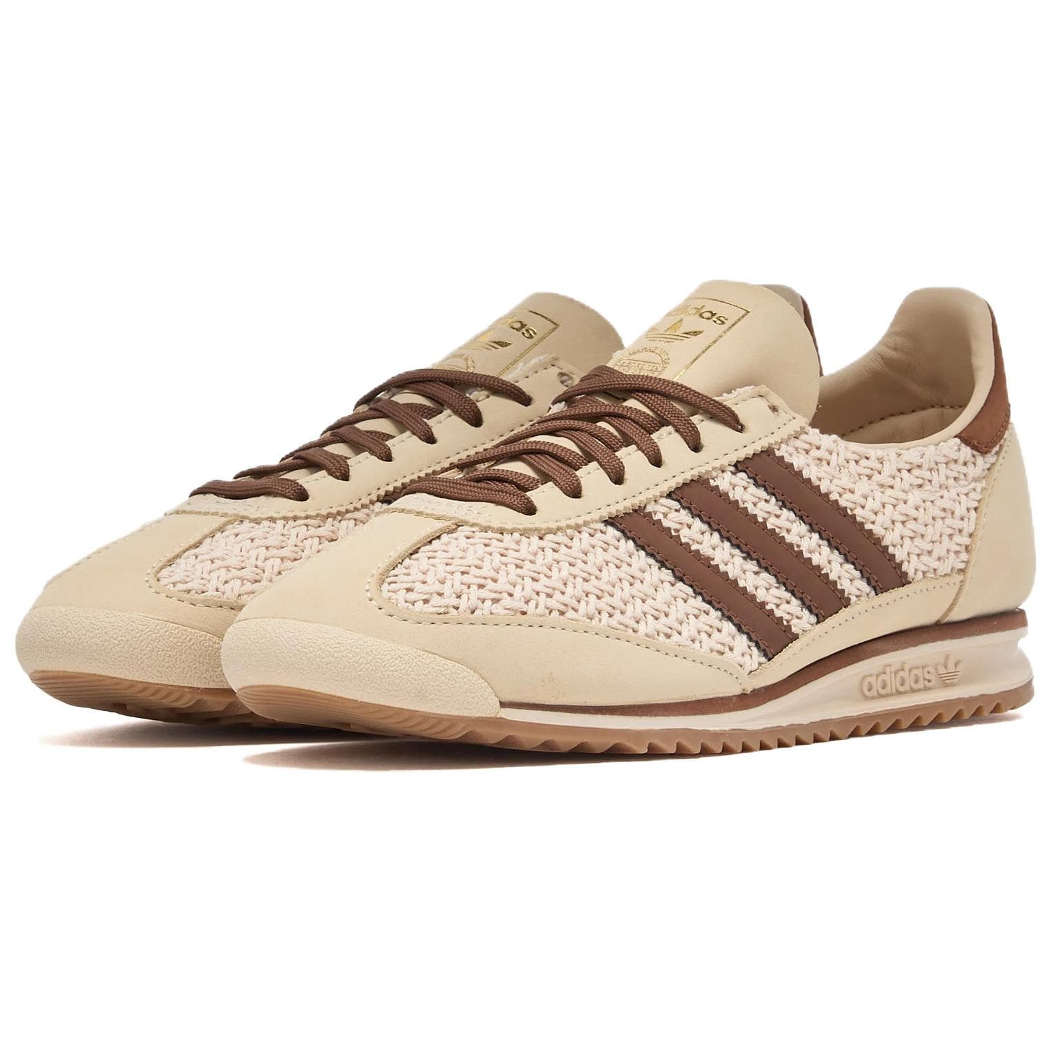 Кроссовки Adidas Originals SL 72 OG Устойчивая к истиранию Низкая Повседневная Обувь Женская Бежевая - изображение 3