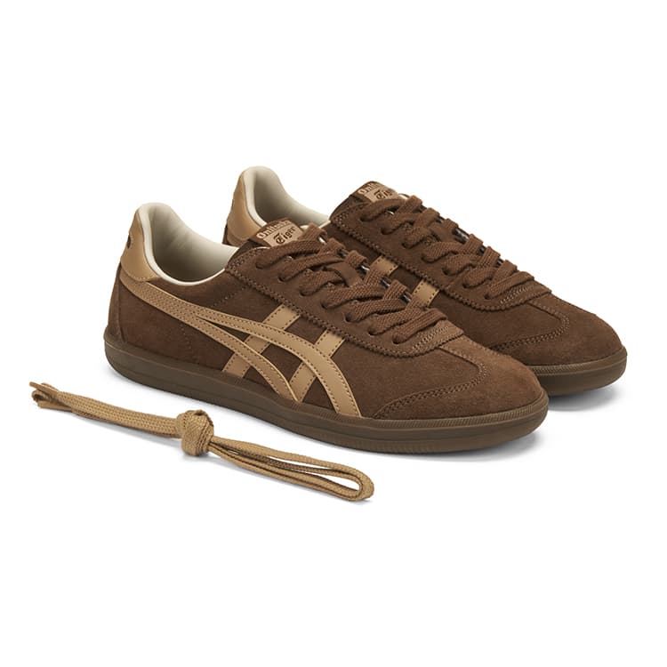 Кроссовки Onitsuka Tiger Tokuten Текстиль Спилок коровьей кожи Низкий топ Повседневная обувь Унисекс Темно-коричневый - изображение 4