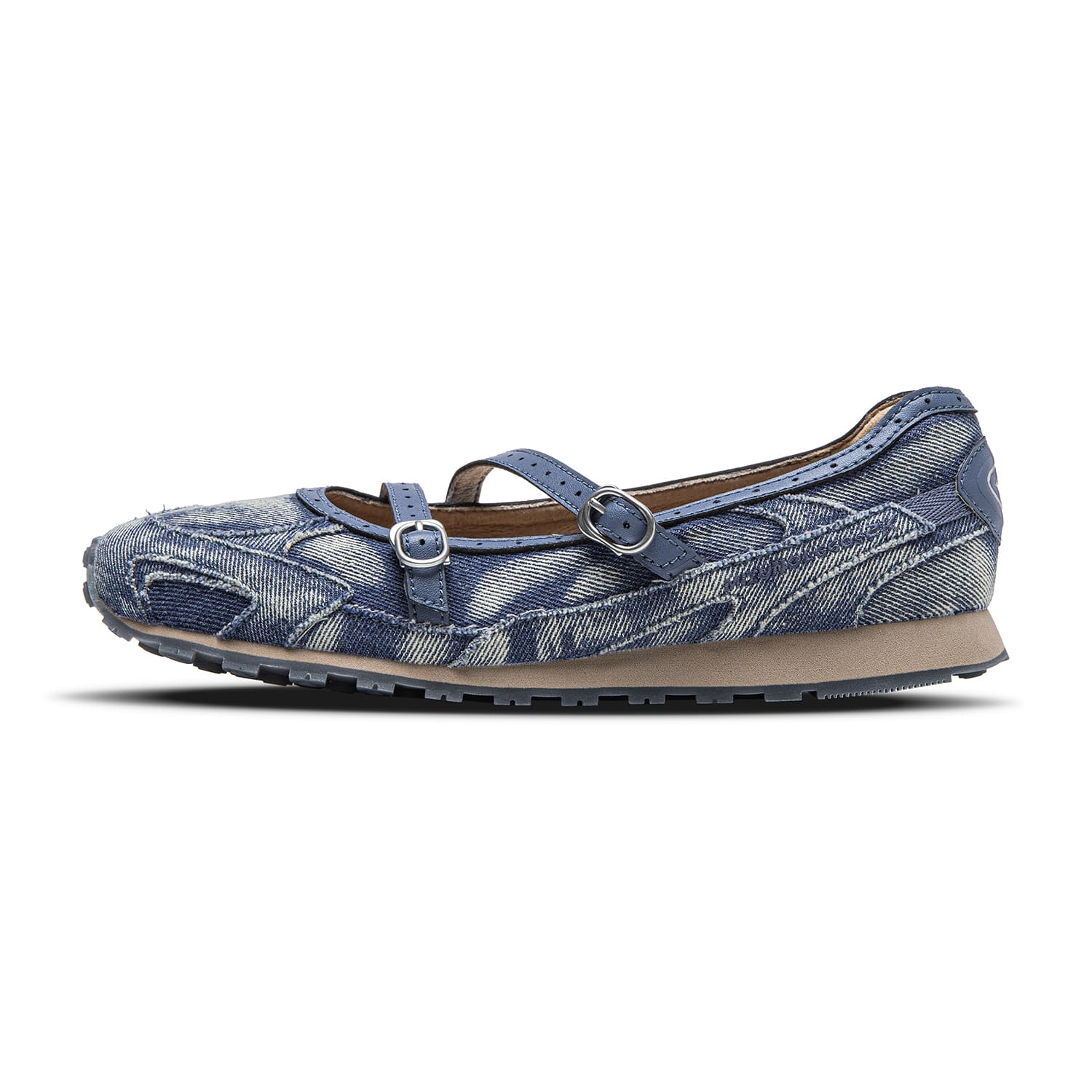 Кроссовки Mizuno LG 60S Тонкая подошва Обувь Балетки Туфли Мэри Джейн Низкий верх Повседневная обувь Женская Джинсовый синий - изображение 1