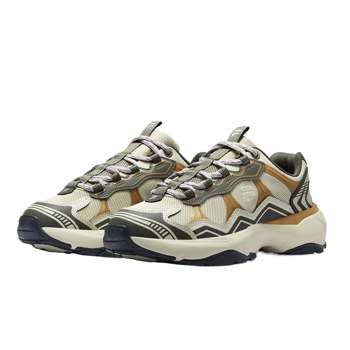 Кроссовки FILA FUSION GRAVEL Stratum Shoes Ткань Низкий Верх Повседневная Обувь Мужская Зеленый Коричневый - изображение 3