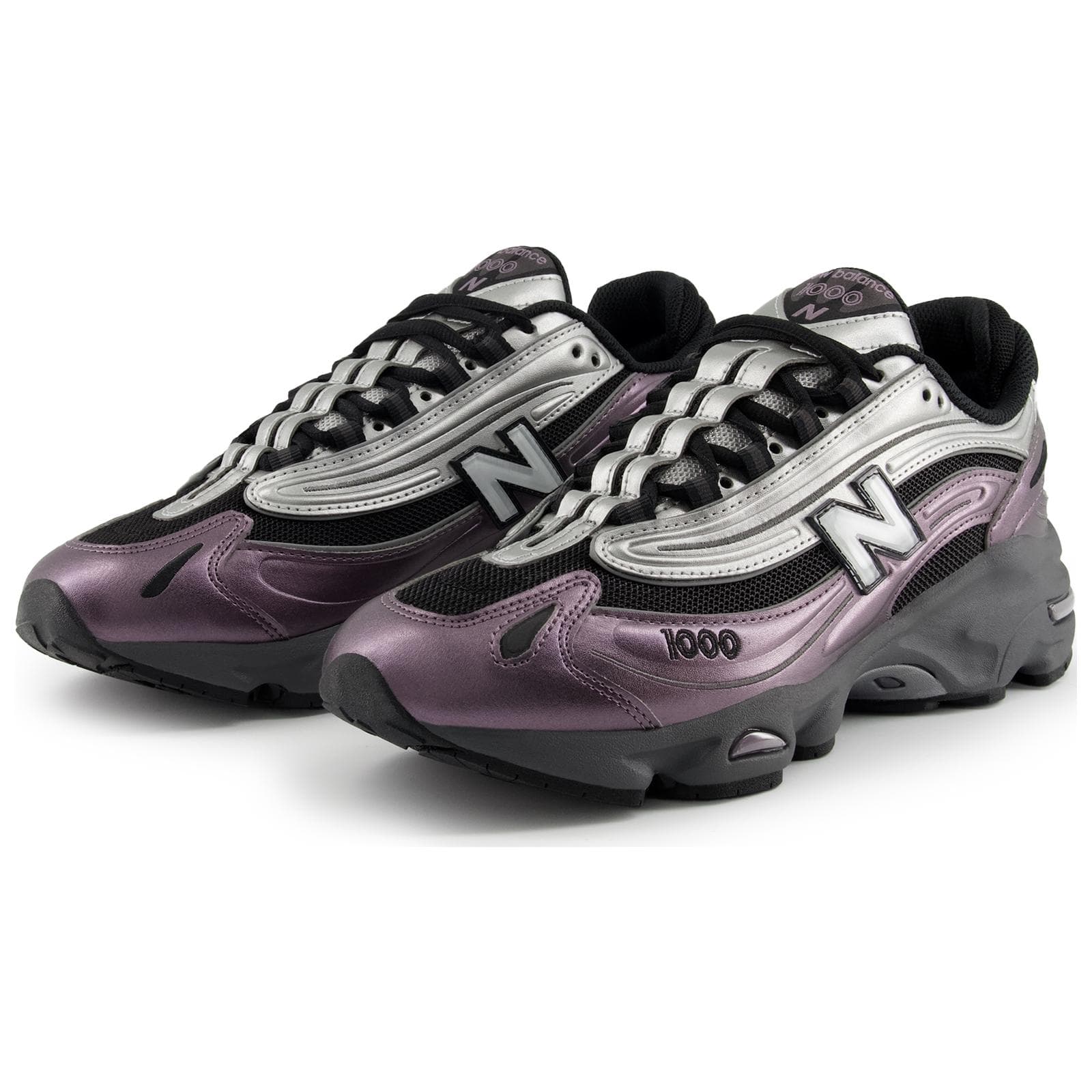 Кроссовки New Balance 1000 Износостойкий и Легкий Низкий Топ Повседневная Обувь Унисекс Черный Фиолетовый - изображение 3