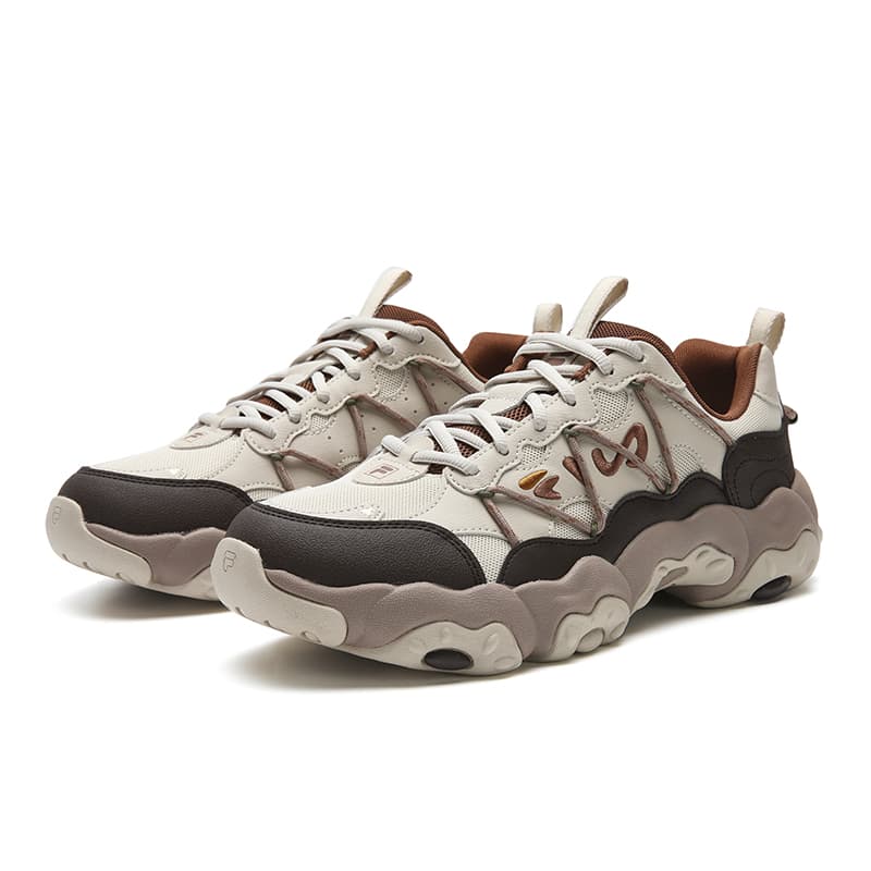 Кроссовки FILA FLUID 6 Износостойкий Дышащий Легкий Низкий Топ Повседневная Обувь Мужская Желто-Коричневый - изображение 3
