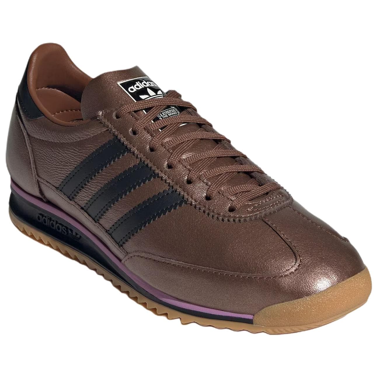 Кроссовки Adidas Originals SL 72 OG Кожа Повседневная Обувь Женская Мягкий Коричневый - изображение 3
