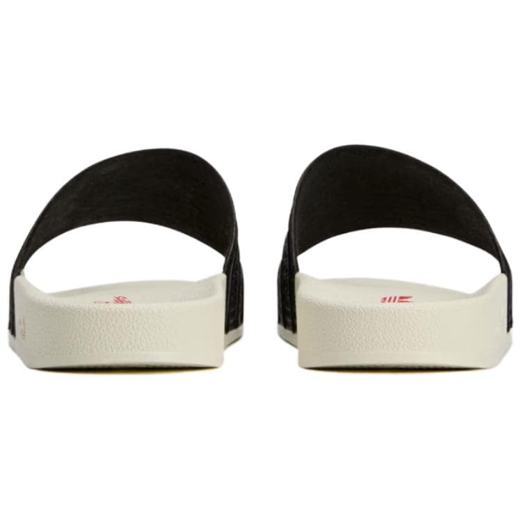 Сандалии Adidas Originals x 100 Thieves Adilette противоскользящие устойчивые к истиранию шлепанцы унисекс черные красные - изображение 5