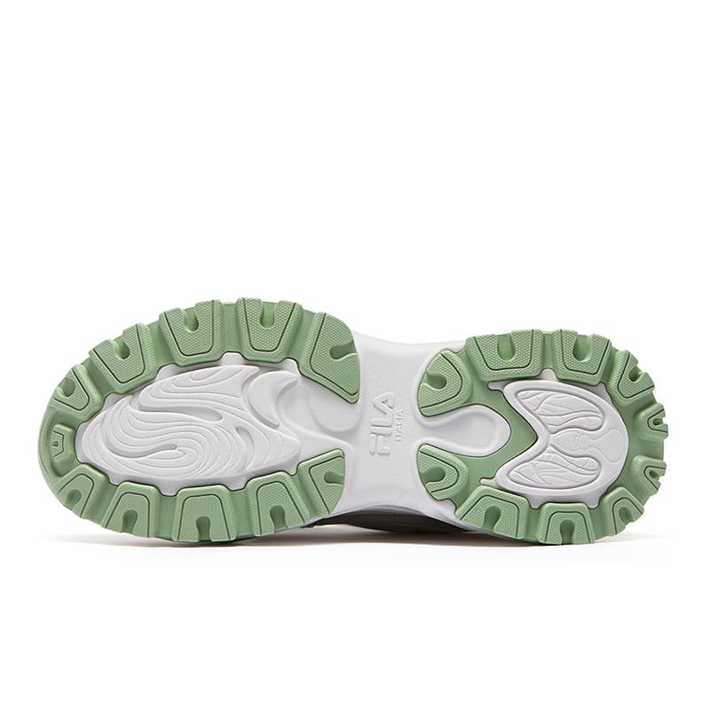 Кроссовки FILA FUSION EVA Gummies Текстиль Синтетическая кожа Низкий верх Повседневная обувь Женская Звезда Белый Селадон Зеленый - изображение 6