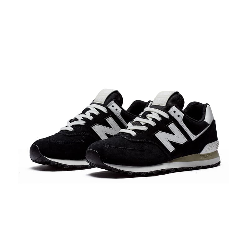 Кроссовки New Balance NB 574 Текстиль Спилок коровьей кожи Искусственная кожа Низкий верх Повседневная обувь Унисекс Черный - изображение 3