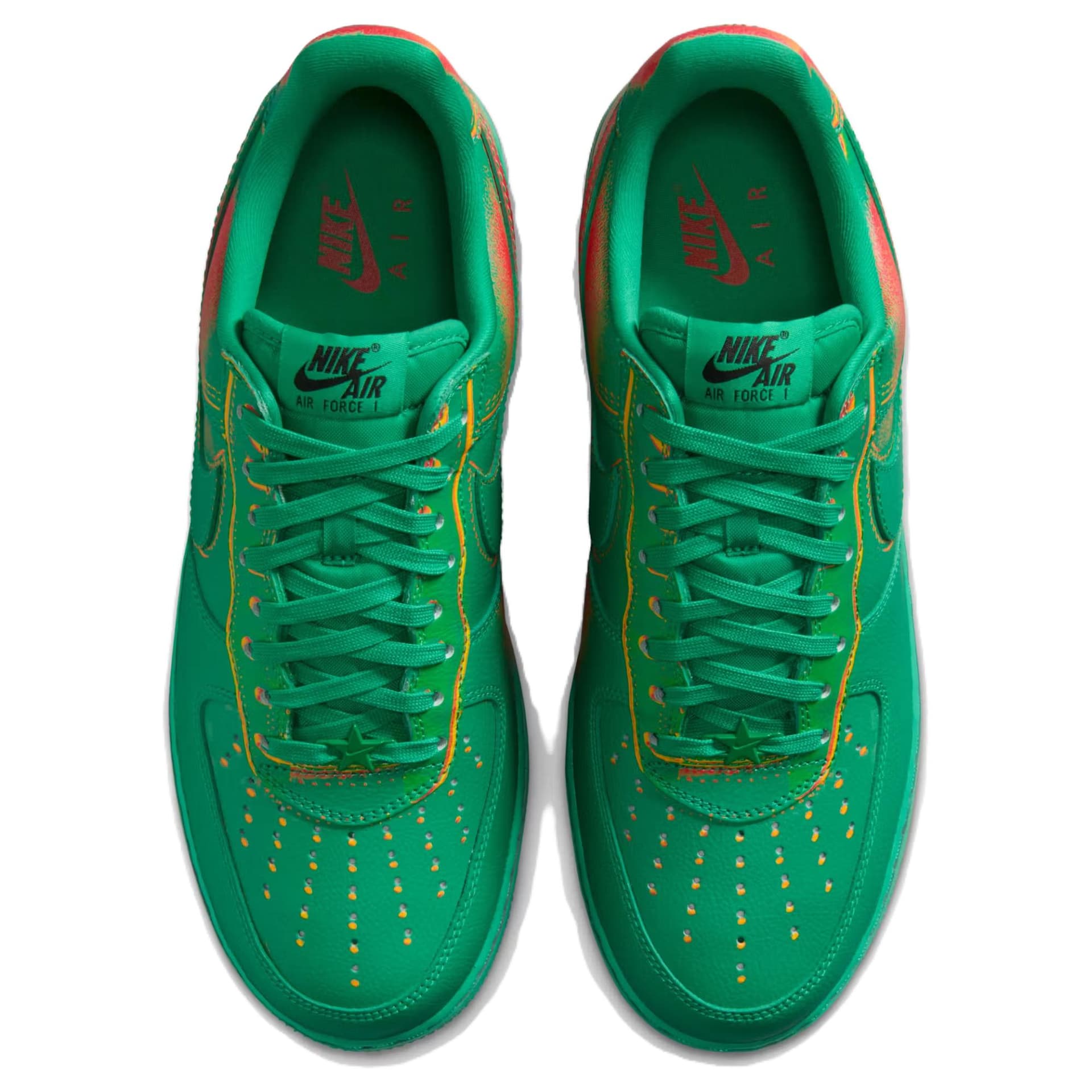 Кроссовки Nike Air Force 1 Дышащая Скейтборд Обувь Мужская Зеленая Оранжевая - изображение 4