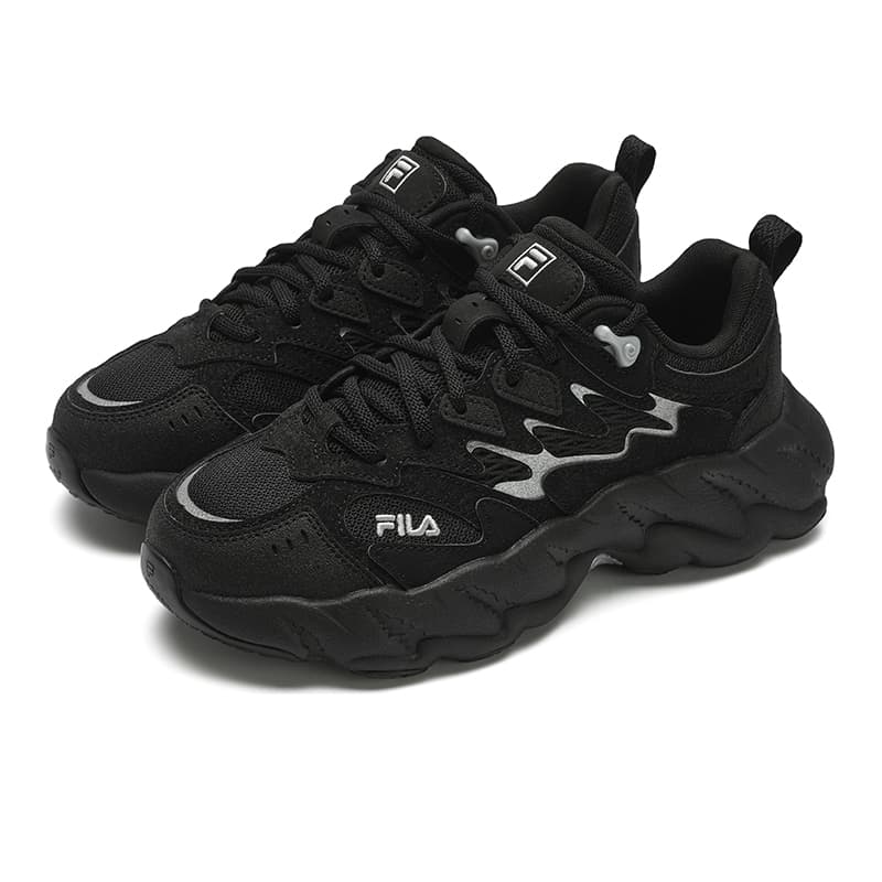 Кроссовки FILA FERN 2 Устойчивость к истиранию Низкий верх Повседневная обувь Женская Черная - изображение 2