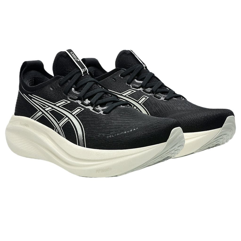 Кроссовки ASICS Гель Nimbus 27 Устойчивый к истиранию Низкий Топ Повседневная Обувь Мужская Черно-Белая Широкая Стопа - изображение 3