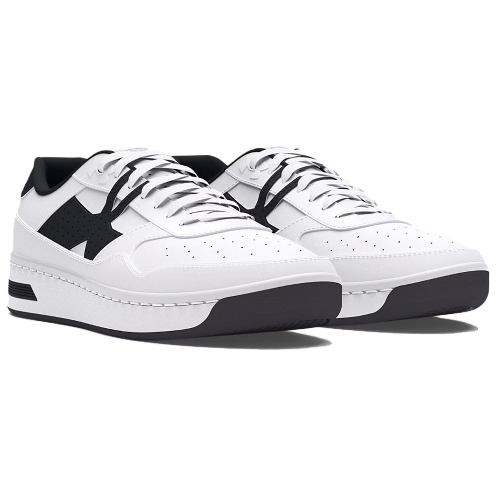Кроссовки Under Armour UA Court 96 Устойчивый к истиранию Низкий топ Повседневная обувь Мужская Белая - изображение 3