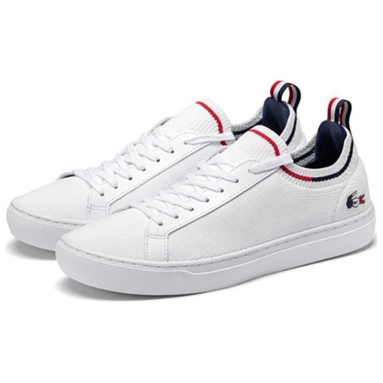 Кроссовки LACOSTE Ткань Противоскользящая Низкий Верх Повседневная Обувь Мужская Белая - изображение 3