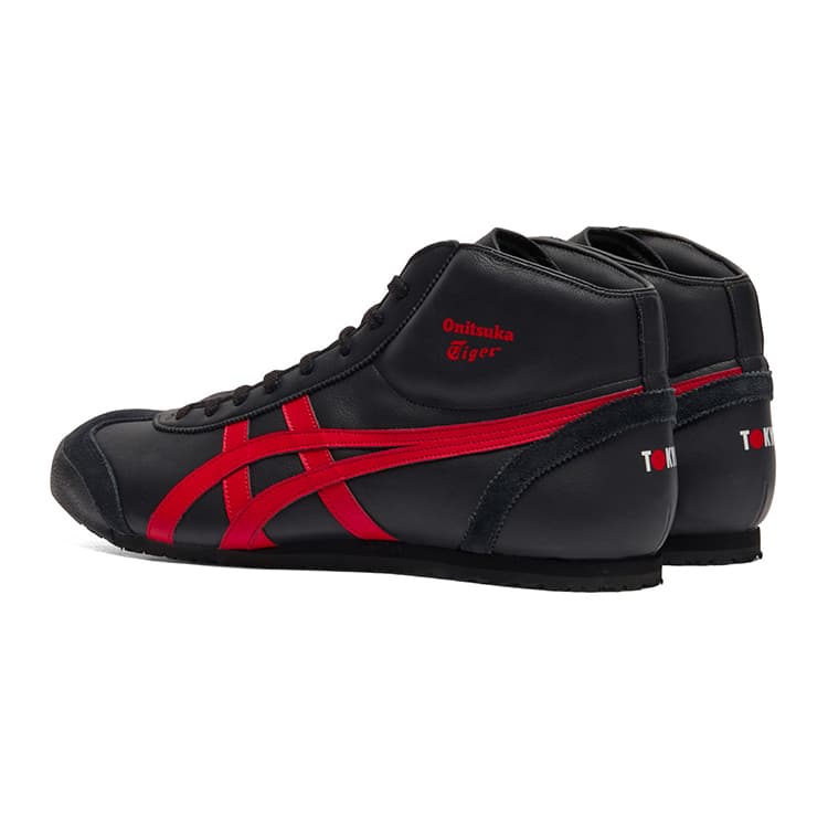 Кроссовки Onitsuka Tiger Mexico Mid Runner Кожа MID Повседневная обувь Унисекс Черный Красный - изображение 4