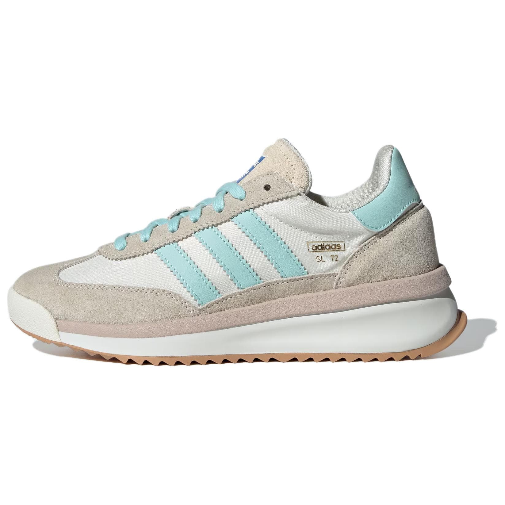 Кроссовки Adidas Originals SL 72 Противоскользящая Устойчивая к истиранию Низкий Топ Повседневная Обувь Женская Бежевая Синяя - изображение 1