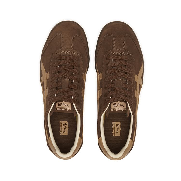 Кроссовки Onitsuka Tiger Tokuten Текстиль Спилок коровьей кожи Низкий топ Повседневная обувь Унисекс Темно-коричневый - изображение 6