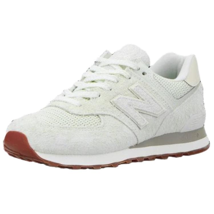 Кроссовки New Balance NB 574 Кожа Устойчивая к истиранию Низкий верх Повседневная обувь Женская Бежевая - изображение 3