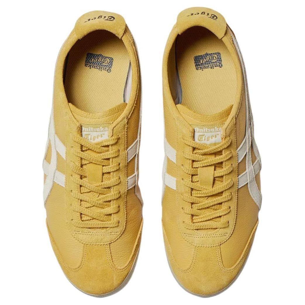 Кроссовки Onitsuka Tiger Mexico 66 Противоскользящая Устойчивая к истиранию Низкий Верх Повседневная Обувь Унисекс Бежевый Желтый - изображение 4