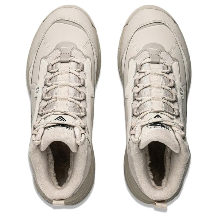 Кроссовки Li-Ning Xingtu 2 Утепленные, утолщенная подошва, усиленное сцепление, амортизация, противоскользящая износостойкая, мид-топ, повседневная обувь, унисекс, слюдяной серый - изображение 4