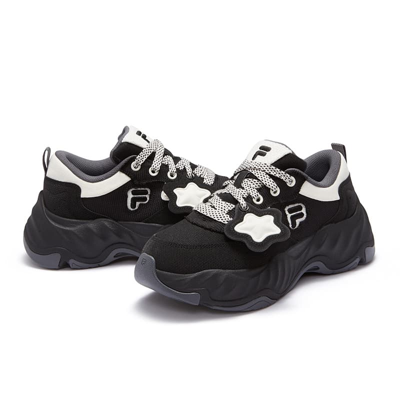 Кроссовки FILA FUSION STARFISH II Морская звезда 2 Устойчивая к истиранию Низкая Повседневная Обувь Женская Черный Молочный Белый - изображение 4