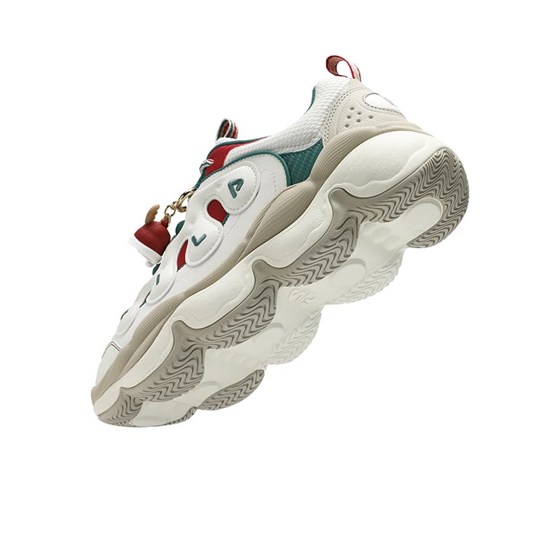 Кроссовки FILA PEASE XMAS Лоферы с резиновой подошвой Низкий топ Повседневная обувь Мужская Белая - изображение 5