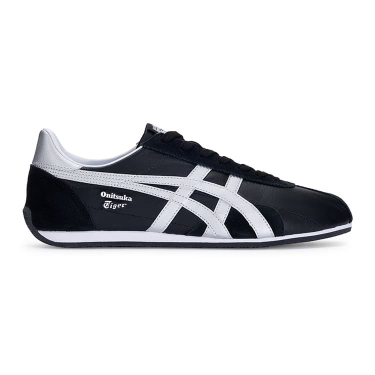 Кроссовки Onitsuka Tiger RUNSPARK Удобный Круглый Палец Дышащий Low Топ Повседневная обувь Унисекс Черно-серебро - изображение 2