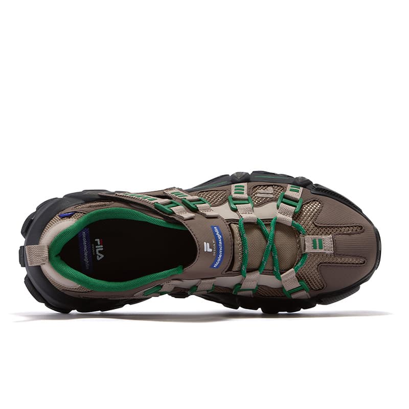 Кроссовки FILA FUSION EXOCET Mountains Shoes NICOLENM Коллаборация Edition Низкий Топ Повседневная обувь Мужская Нефтяной Серый - изображение 4