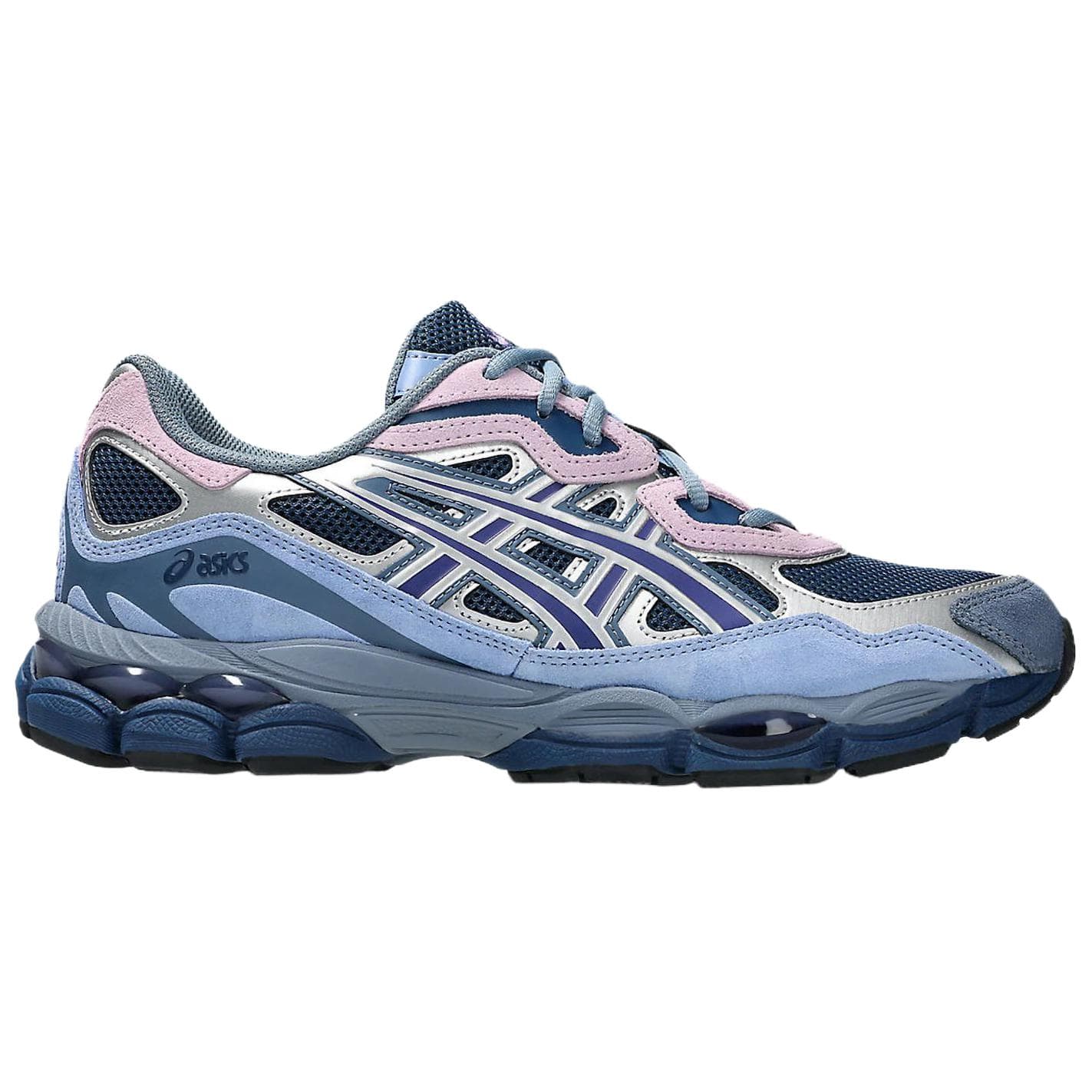 Кроссовки Asics Гель NYC Устойчивый к истиранию Низкий верх Повседневная обувь Унисекс Синий Розовый Серебряный - изображение 2