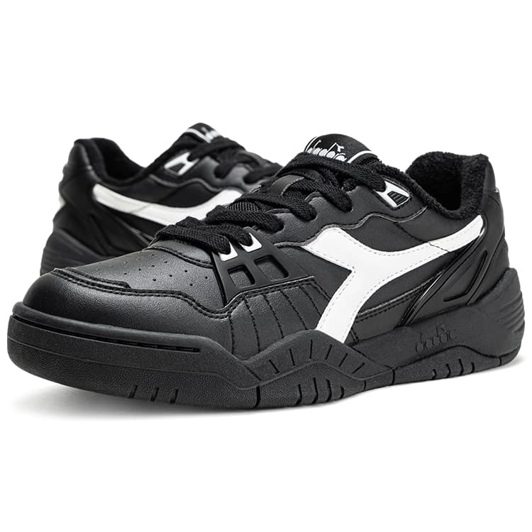 Кроссовки Diadora B.Action противоскользящие низкие теннисные кроссовки унисекс черно-белые - изображение 3
