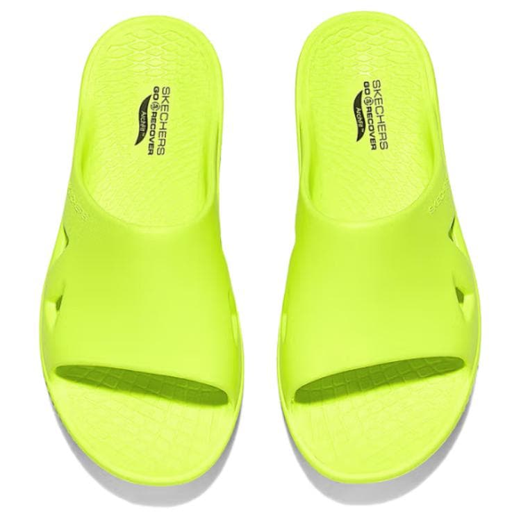 Сандалии Skechers GO RECOVER Устойчивые к истиранию Шлепанцы Мужские Неоновый зеленый - изображение 4