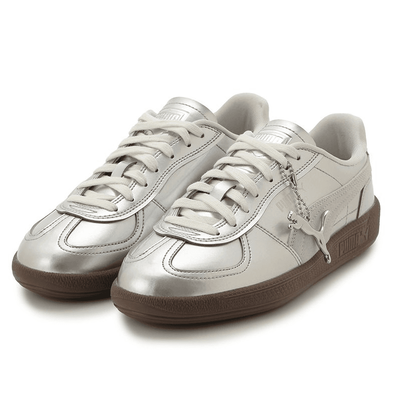Кроссовки Emmi X PUMA Palermo PREMIUM Устойчивая к истиранию Низкая повседневная обувь для женщин Серебряного цвета - изображение 3