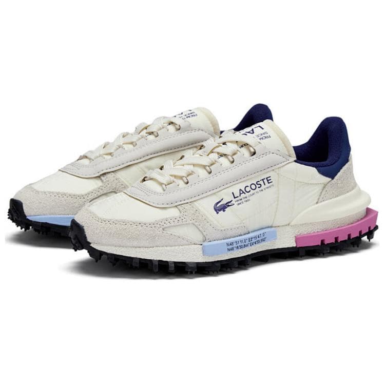 Кроссовки LACOSTE Удобная Износостойкая Низкий Топ Повседневная Обувь Женская Экрю - изображение 3