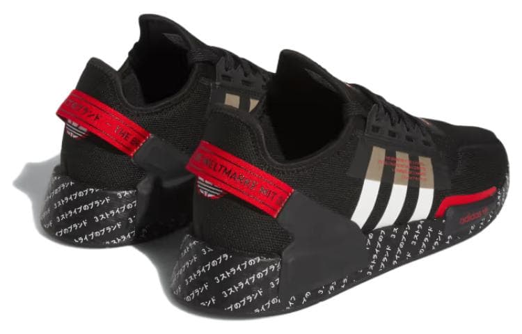 Кроссовки Adidas Originals NMD_R1 V2 Ткань Устойчивая к истиранию Низкий верх Повседневная обувь Мужская Основной черный - изображение 3