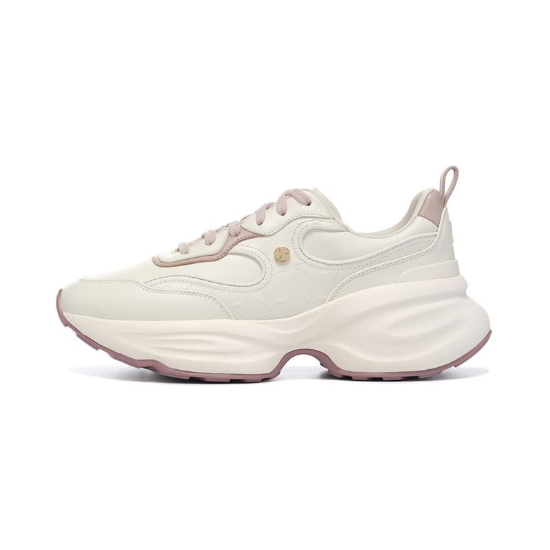 Кроссовки LI-NING 1990 Classic Series Легкие туфли с высокой амортизацией для повседневной носки Женские Экрю/коричневый - изображение 1