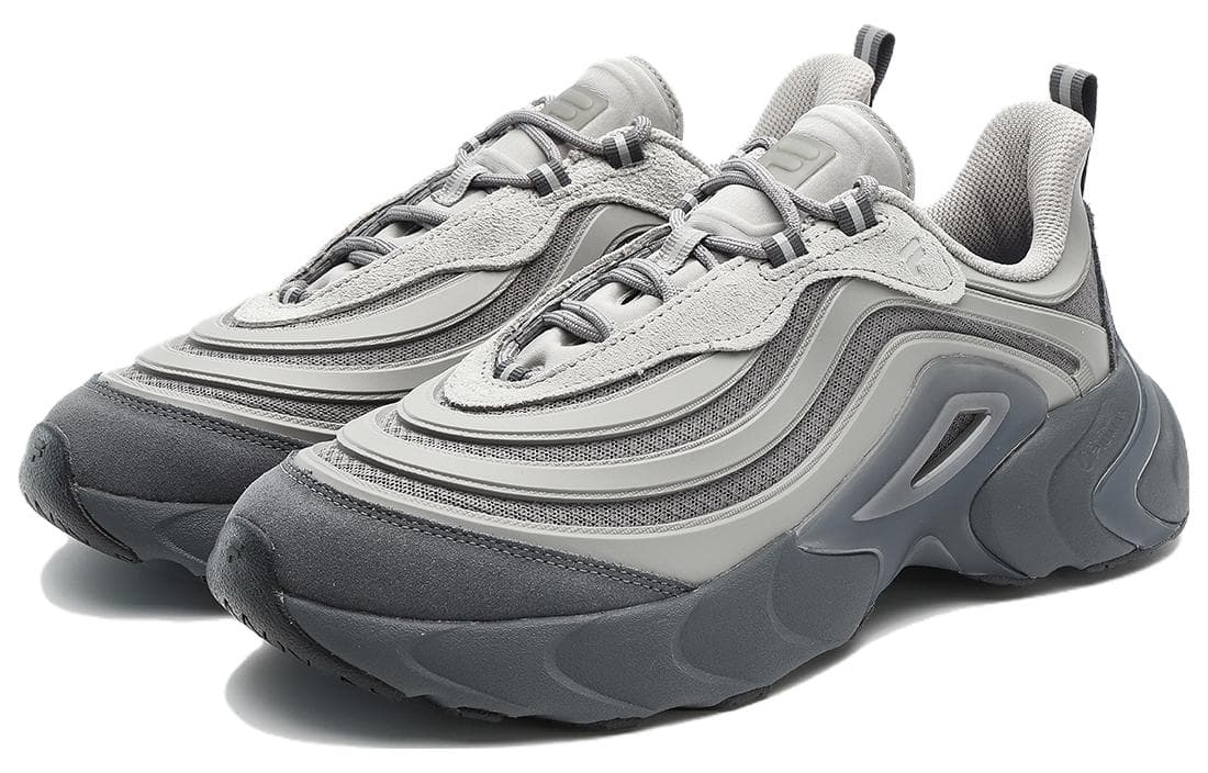 Кроссовки FILA FUSION Ray 4 Текстиль Спилок коровьей кожи Низкий топ Повседневная обувь Мужская Серый Белый - изображение 2